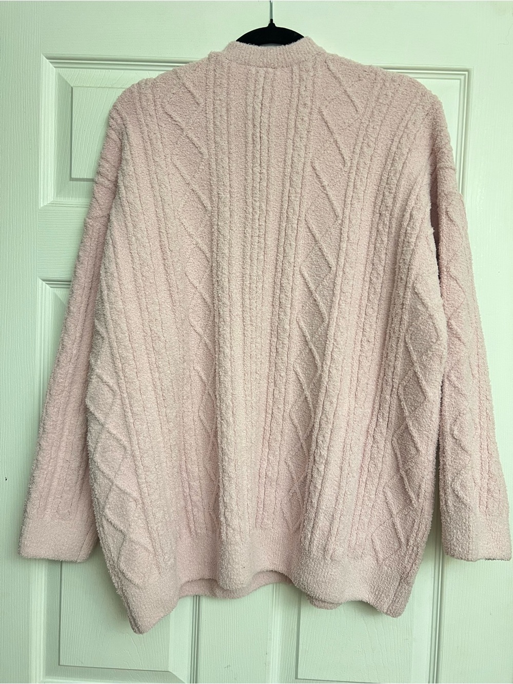 SKIMS COZY CABLE KNIT OVERSIZED CREWNECK PULLOVER NWT - CHERRY BLOSSOM - Picture 4 of 5